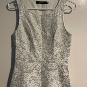 Chic White Sequin Sleeveless Top